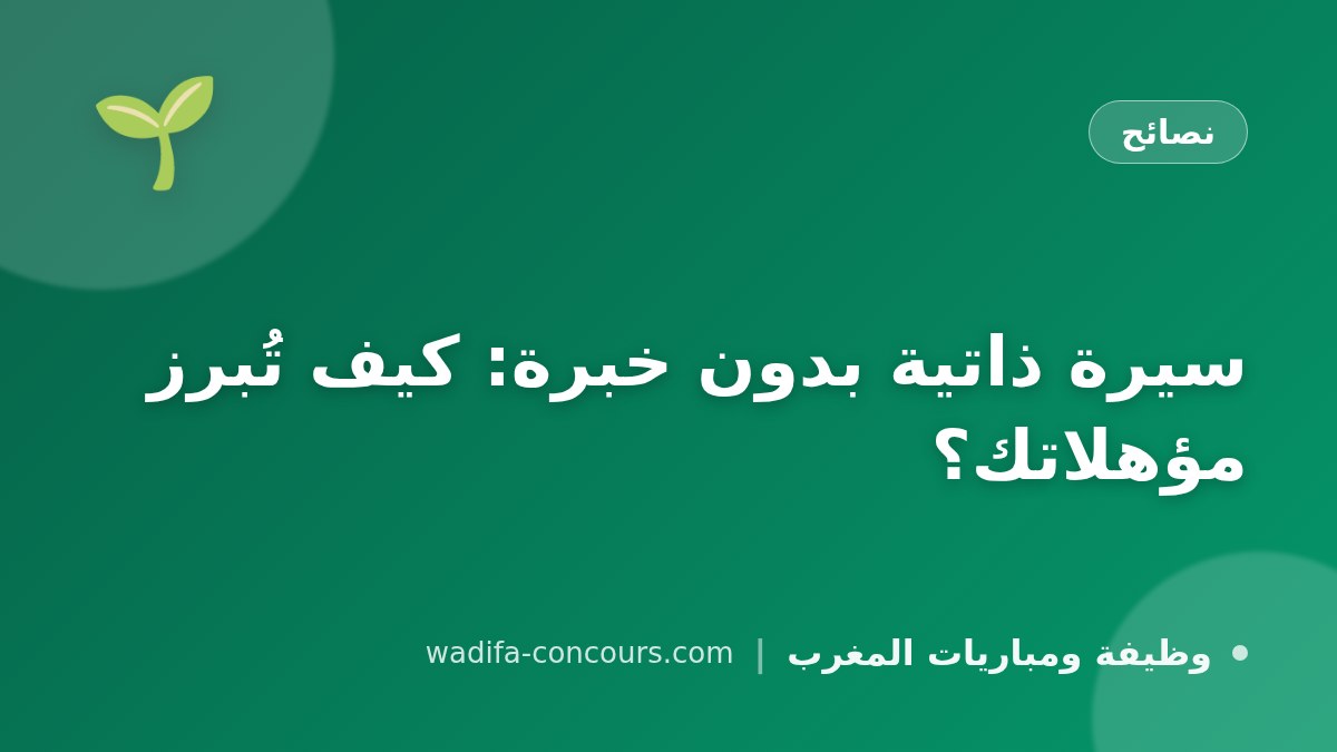 سيرة ذاتية بدون خبرة: كيف تُبرز مؤهلاتك؟